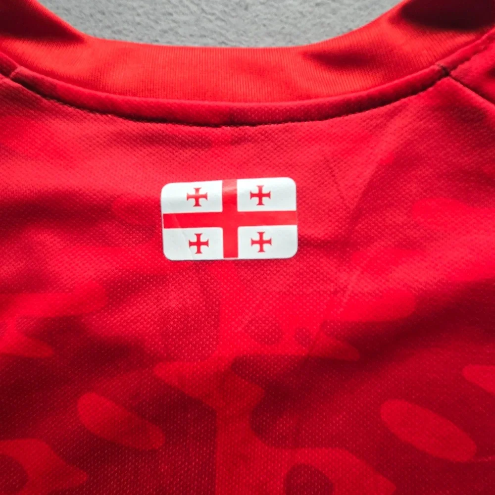 Adidas Georgia National Team Soccer Jersey Red Camo Aeroready Mens XS UEFA Patch
